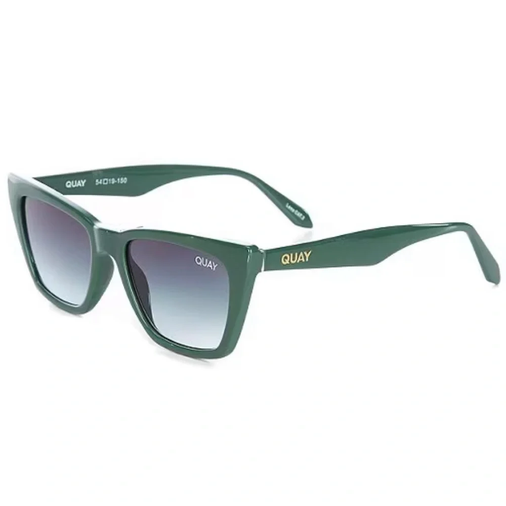 QUAY Call The Shots Sunglasses Monstera Green Frame Green Gradient Lens NWT
